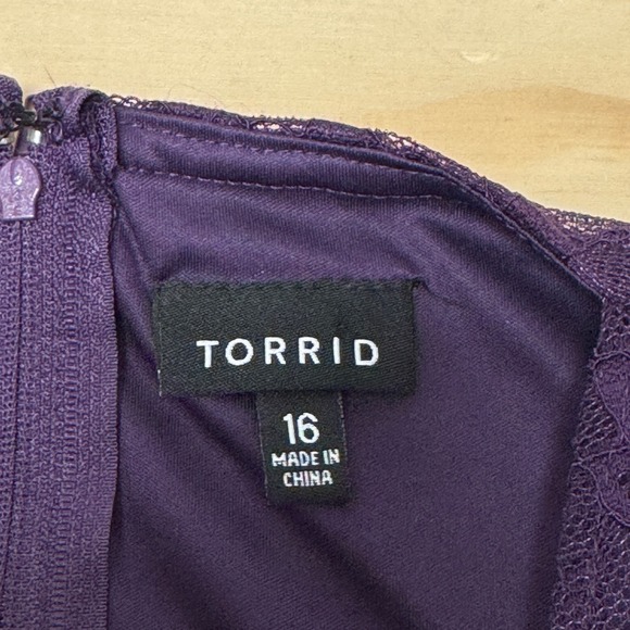 Torrid Deep Purple High Neck Lace Skater Dress Cocktail Dress Size 16 11079159 - Picture 7 of 11